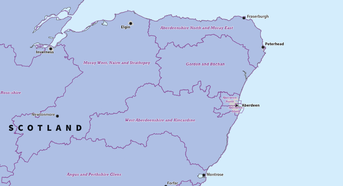 Regional UK Parliamentary Maps - Scotland - Digital Download