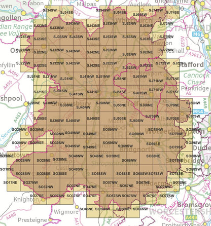 Shropshire and Telford - OS Map Tiles