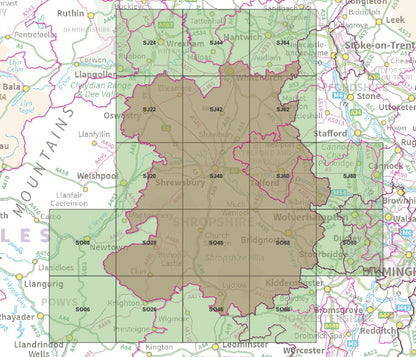 Shropshire and Telford - OS Map Tiles