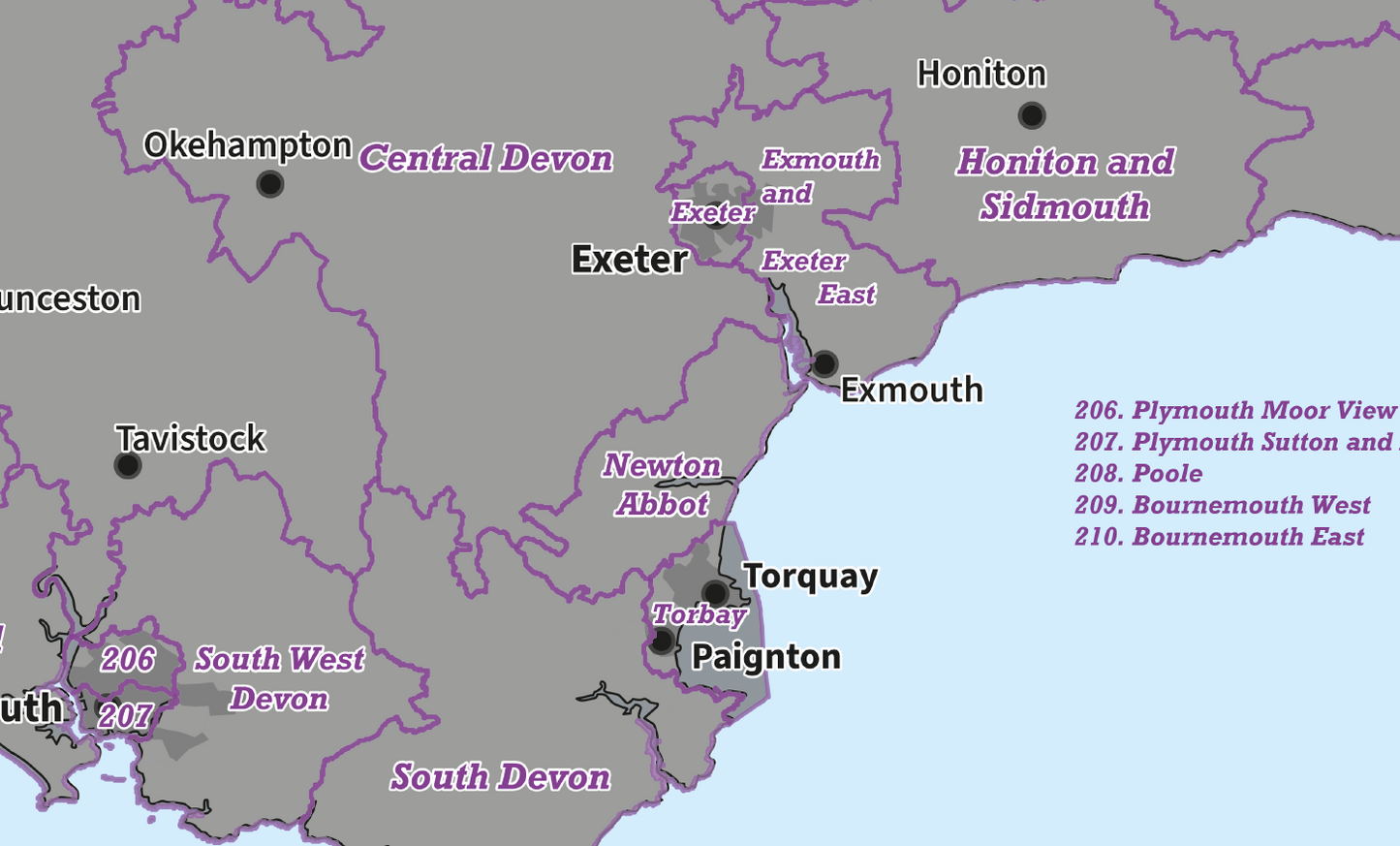 Regional UK Parliamentary Maps - South West of England - Digital Download