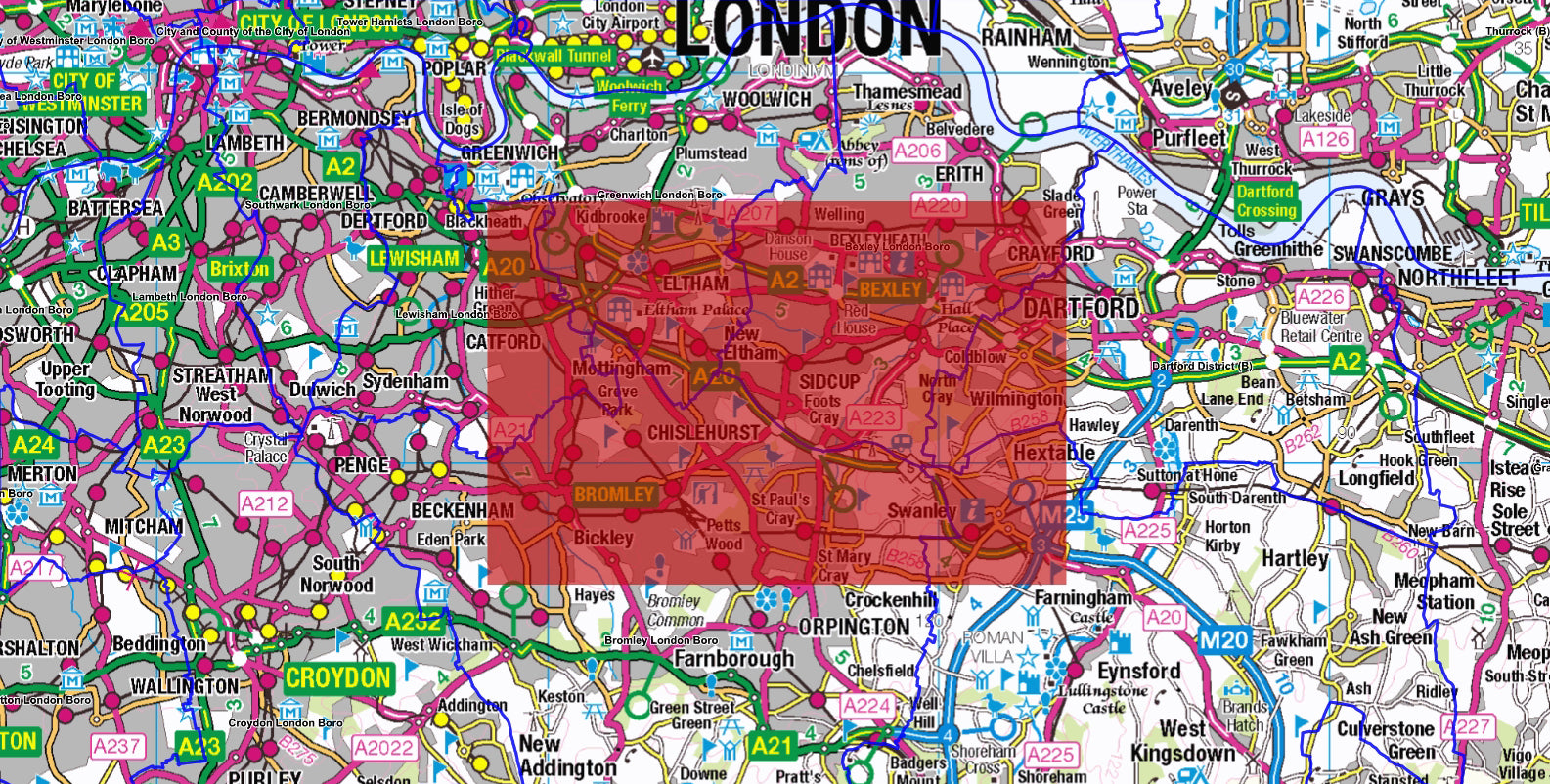 Full Series London Postcode City Street Map - Digital Download - Speci ...