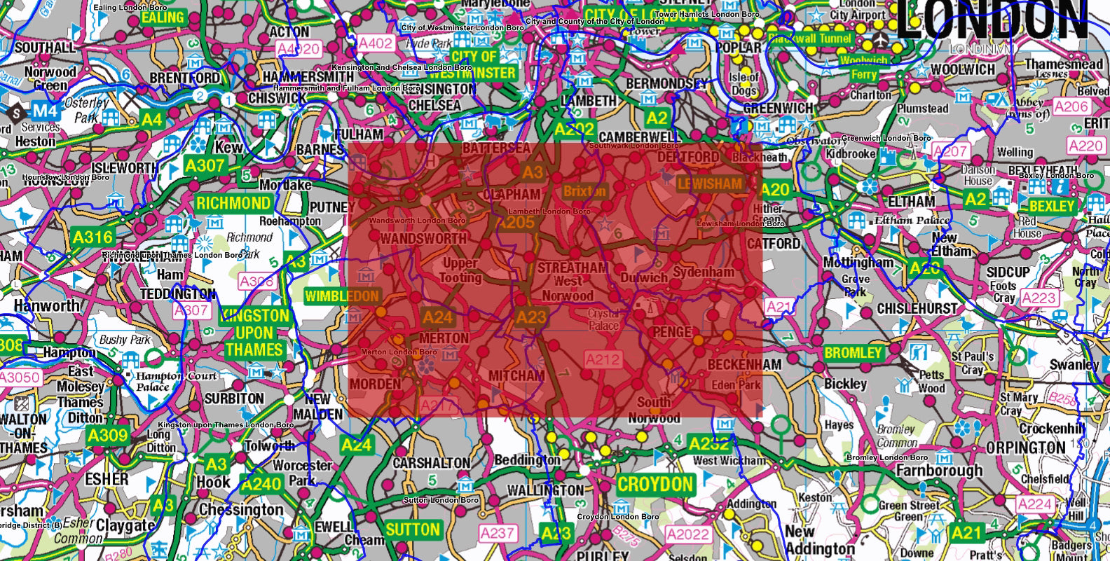 Full Postcode Breakdown Full Series London Postcode City Street Map - Digital Download - Speci ...