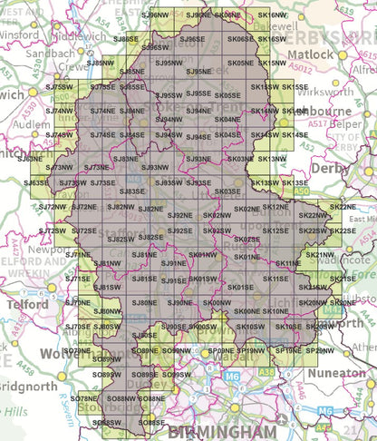 Staffordshire - OS Map Tiles