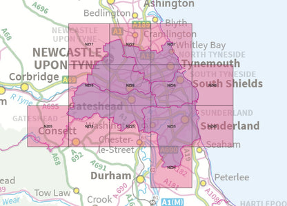 Tyneside - OS Map Tiles