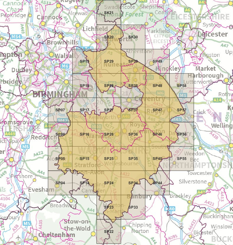 Warwickshire - OS Map Tiles