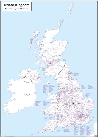 UK Westminster Parliamentary Boundaries - 2024 - Digital Download