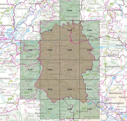 Wiltshire and Swindon - OS Map Tiles