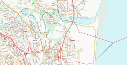 Central Aberdeen Postcode City Street Map - Digital Download