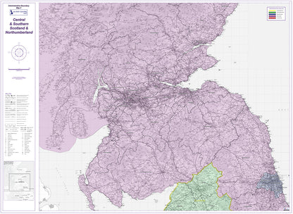 Admin Boundary Map 3 - Southern Scotland & Northumberland - Digital Download