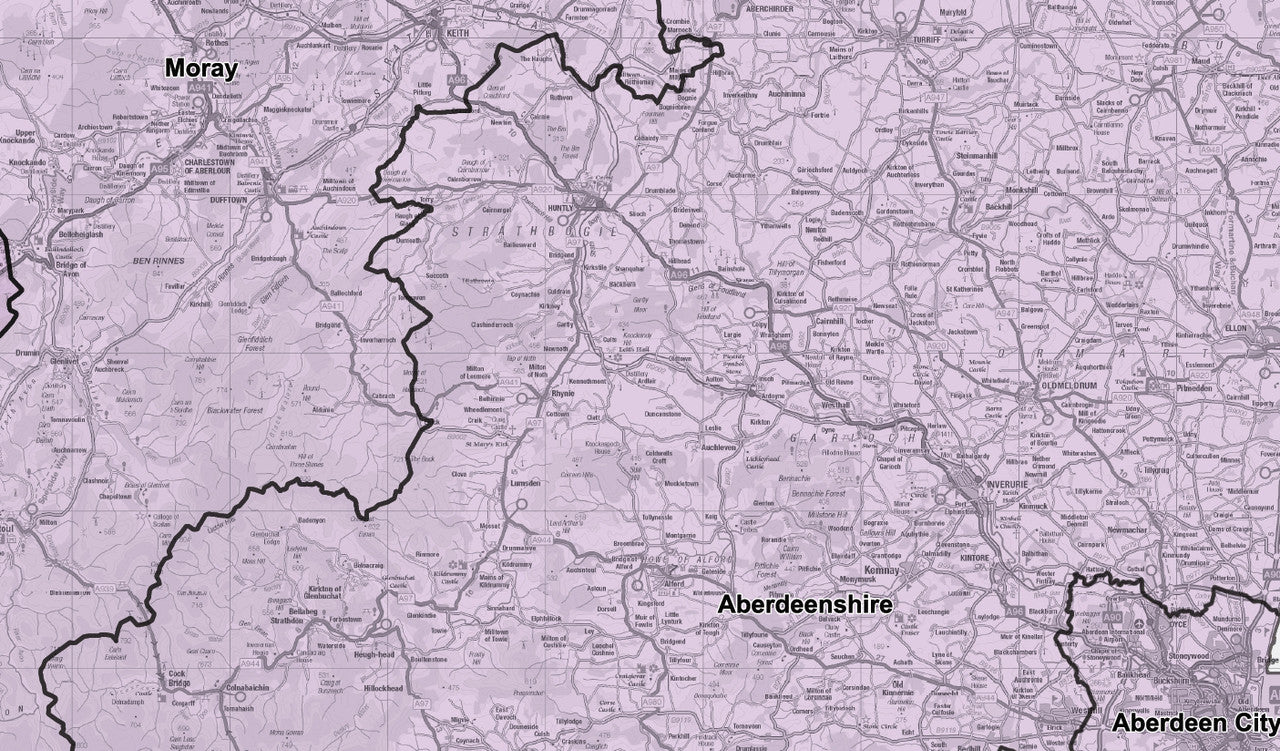 Admin Boundary Map 1 - North Scotland, Orkney & Shetland - Digital Download