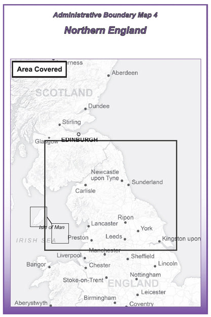 Northern Uk Postcode Map Admin Boundary Map 4 - Northern England - Digital Download – ukmaps.co.uk