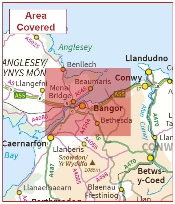 Postcode City Sector Map - Bangor - Digital Download