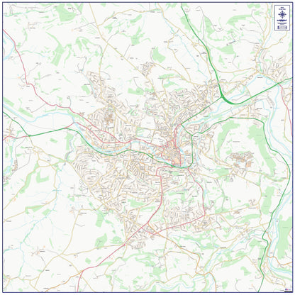 Bath Set Postcode Map Central Bath City Street Map - Digital Download – ukmaps.co.uk