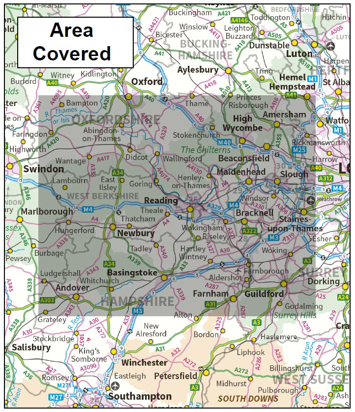Berkshire County Boundary Map - Digital Download