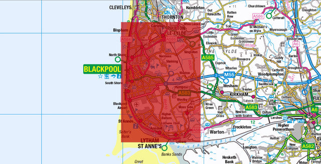 Central Blackpool City Street Map - Digital Download