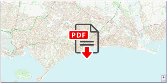 Central Bournemouth City Street Map - Digital Download
