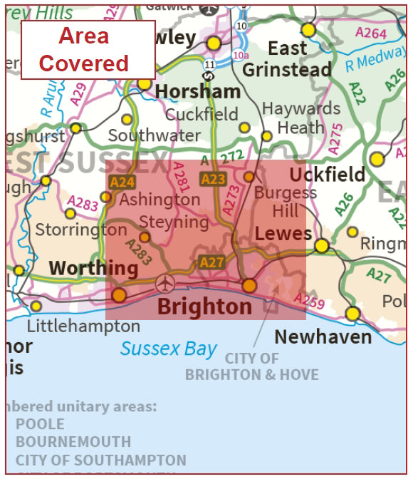 Postcode City Sector Map Brighton & Hove Digital Download ukmaps