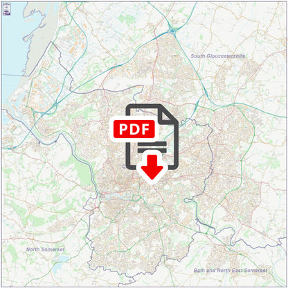 Central Bristol City Street Map - Digital Download