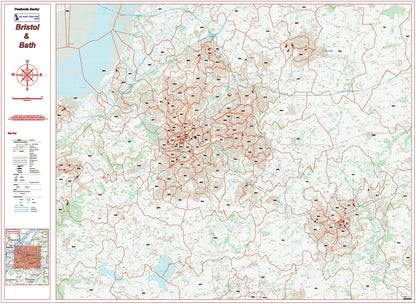 Postcode City Sector Map - Bristol & Bath - Digital Download