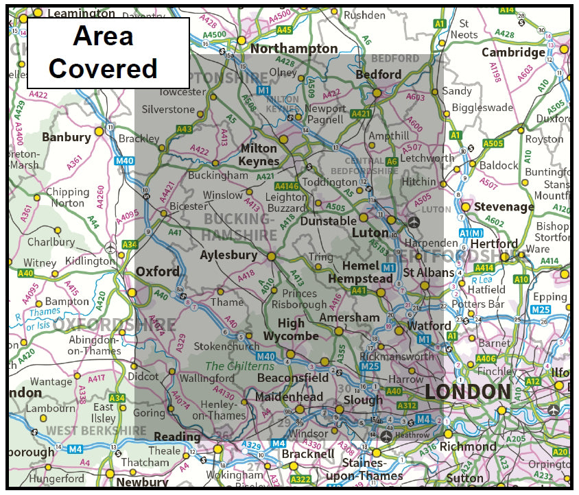 Buckinghamshire County Boundary Map - Digital Download – ukmaps.co.uk