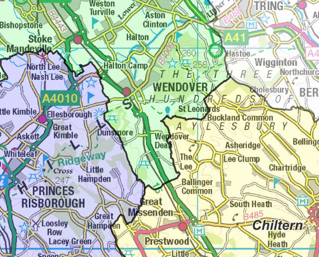 Buckinghamshire County Boundary Map Digital Download Ukmaps Co Uk   BuckinghamshireCountyMapDetail 