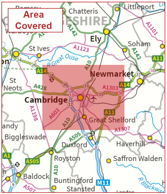 Postcode City Sector Map - Cambridge - Digital Download