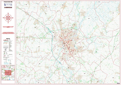 Postcode City Sector Map - Cambridge - Digital Download