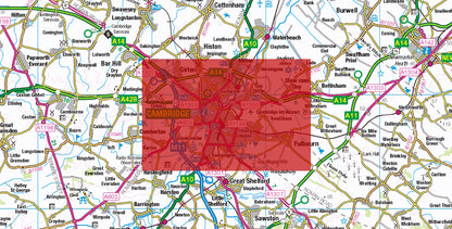 Central Cambridge Postcode City Street Map - Digital Download