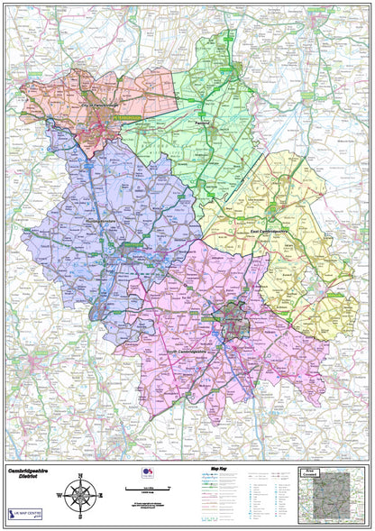 Cambridgeshire County Map - Digital Download