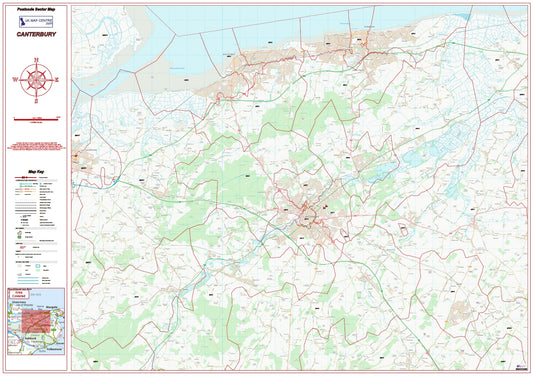 Postcode City Sector Map - Canterbury