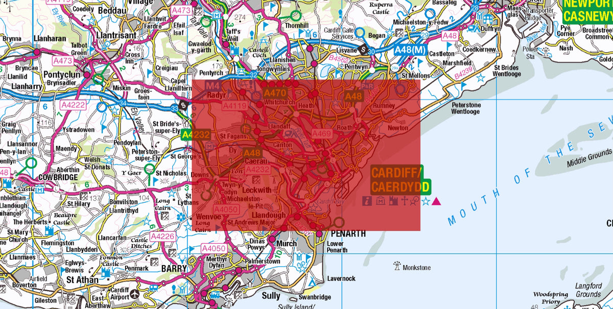 Cardiff Postcode Central Cardiff Postcode City Street Map - Digital Download – ukmaps.co.uk