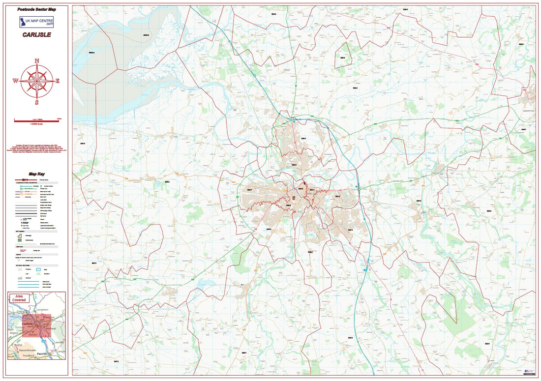 Postcode City Sector Map - Carlisle - Digital Download – ukmaps.co.uk