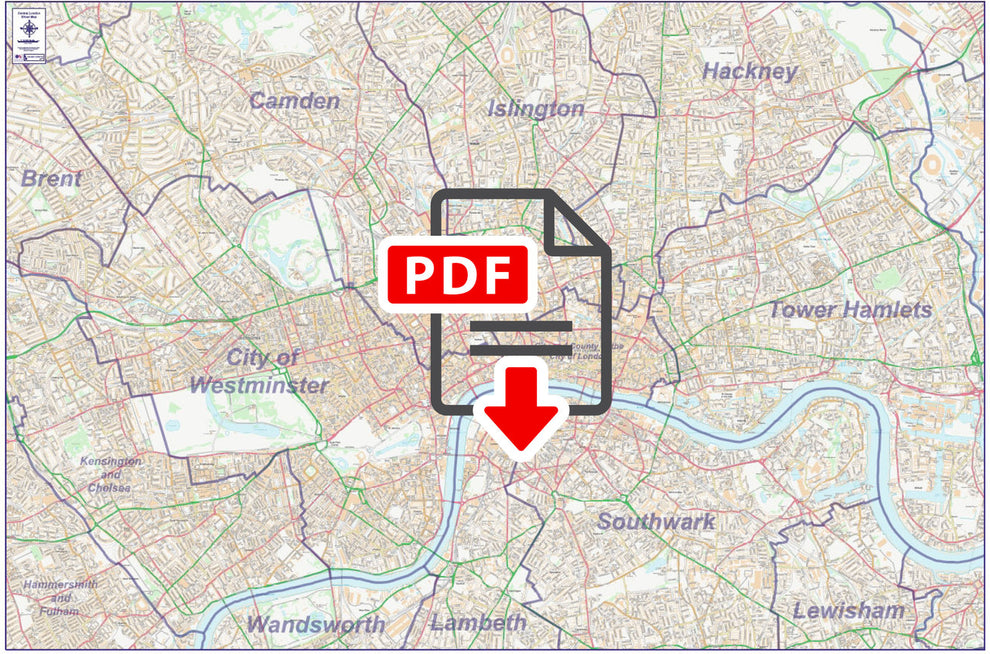 Central London City Street Map - Digital Download – ukmaps.co.uk