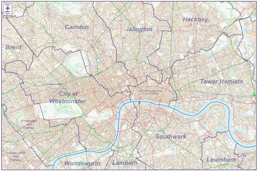 Central London City Street Map - Digital Download – ukmaps.co.uk