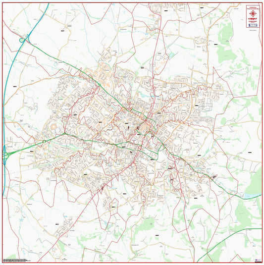 Central Cheltenham Postcode City Street Map - Digital Download