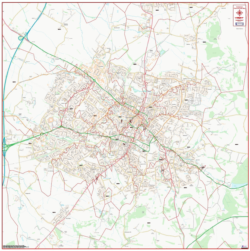 Central Cheltenham Postcode City Street Map - Digital Download – Ukmaps 