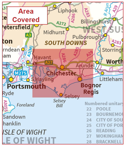 Postcode City Sector Map - Chichester - Digital Download