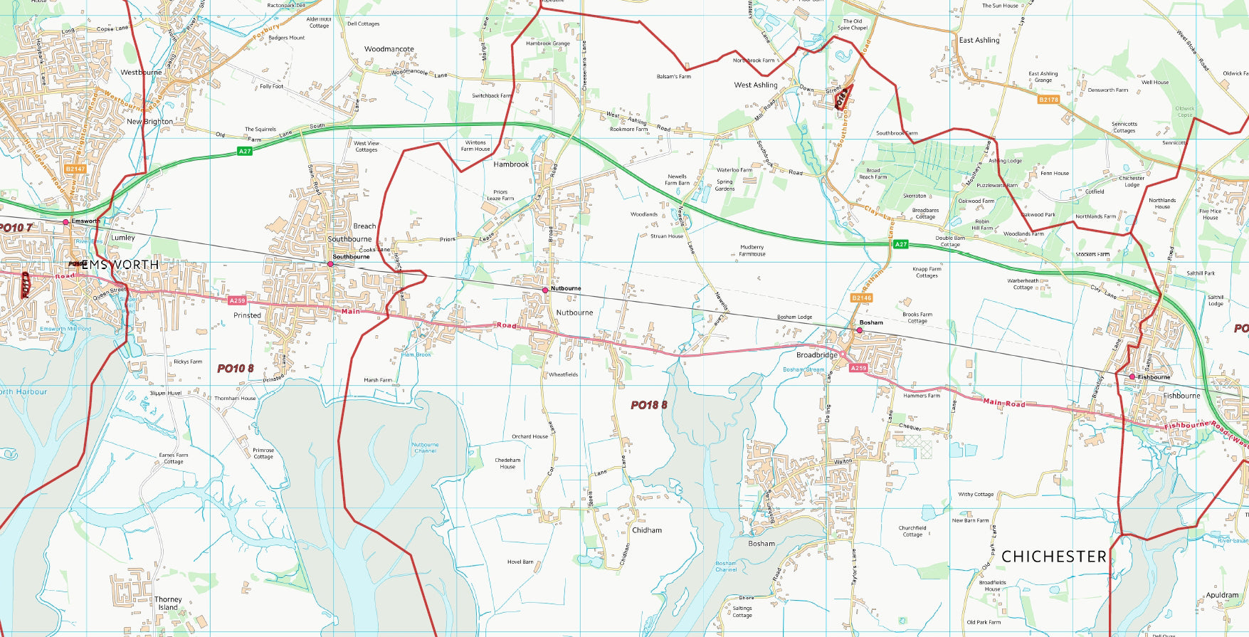 Chichester Postcode Map at Edward Harmon blog