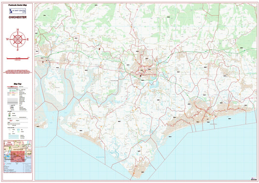 Postcode City Sector Map - Chichester