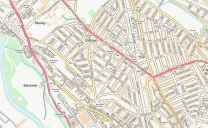 Central Cardiff City Street Map - Digital Download