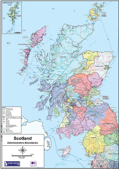 Compact Scotland Admin Map  - Digital Download