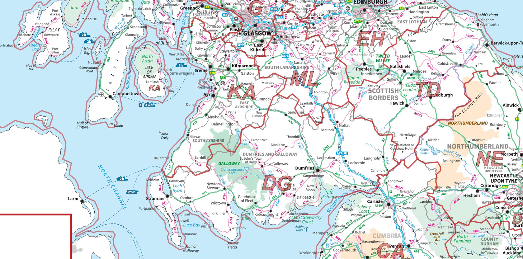 Compact Scotland Postcode Area - Digital Download – ukmaps.co.uk