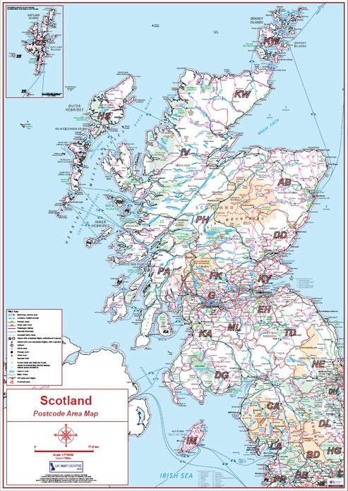 Compact Scotland Postcode Area - Digital Download – ukmaps.co.uk