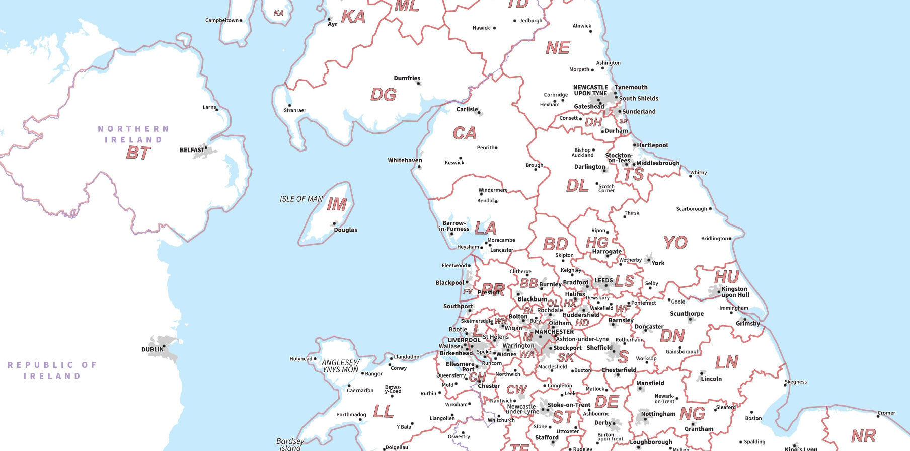 Compact UK Postcode Area Digital Download