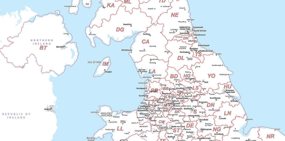 Compact UK Postcode Area Map | UK Postcode Regions PDF Download ...