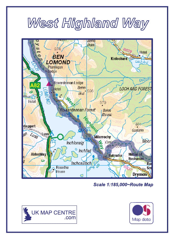 West Highland Way Compact Route Map - Digital Download