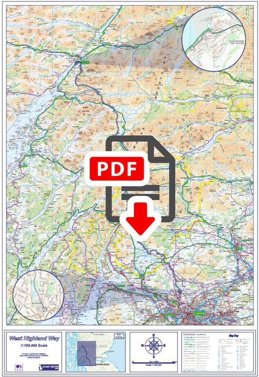 West Highland Way Compact Route Map - Digital Download