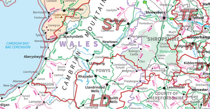 Compact Wales Postcode Area Map - Digital Download