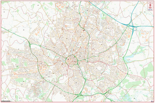 Central Coventry Postcode City Street Map - Digital Download