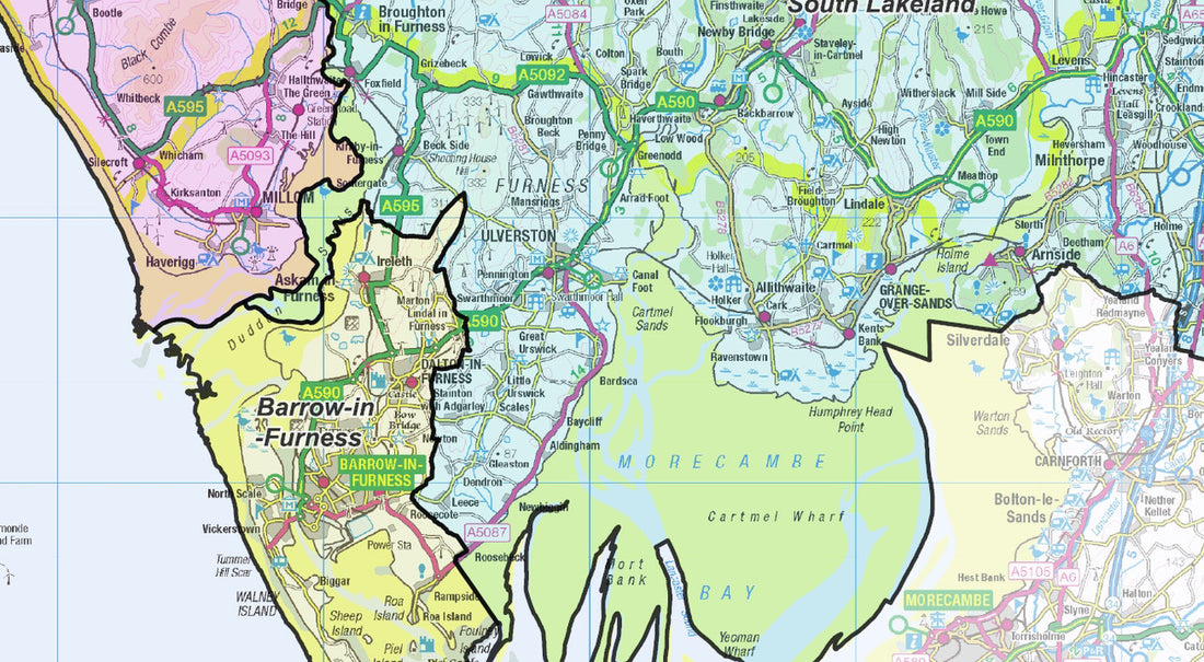 Furness Postcode Map Cumbria County Map | District Boundaries | OS PDF Download – ukmaps.co.uk